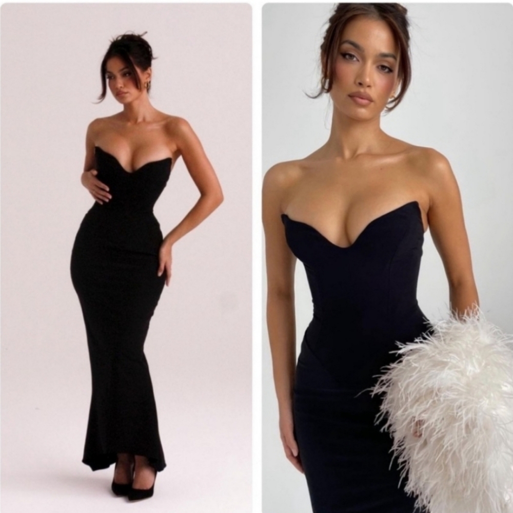 Sabine black maxi corset dress